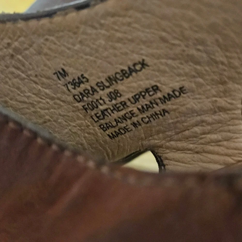 Frye Dara‎ Slingback Dark Brown Leather Wooden Platform Block Heel Sandals 7M